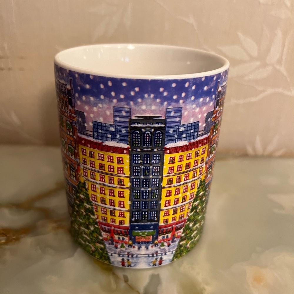 Michael Storrings New York Holiday Scene Stoneware Cup